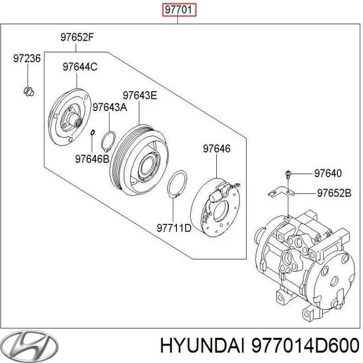 977014D600 Hyundai/Kia Компрессор хладагента