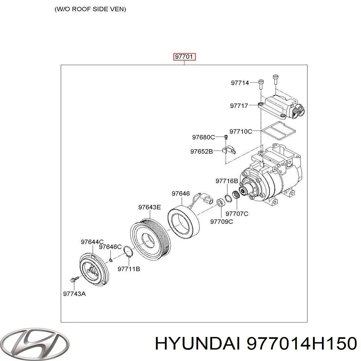 977014H150 Hyundai/Kia Компрессор хладагента