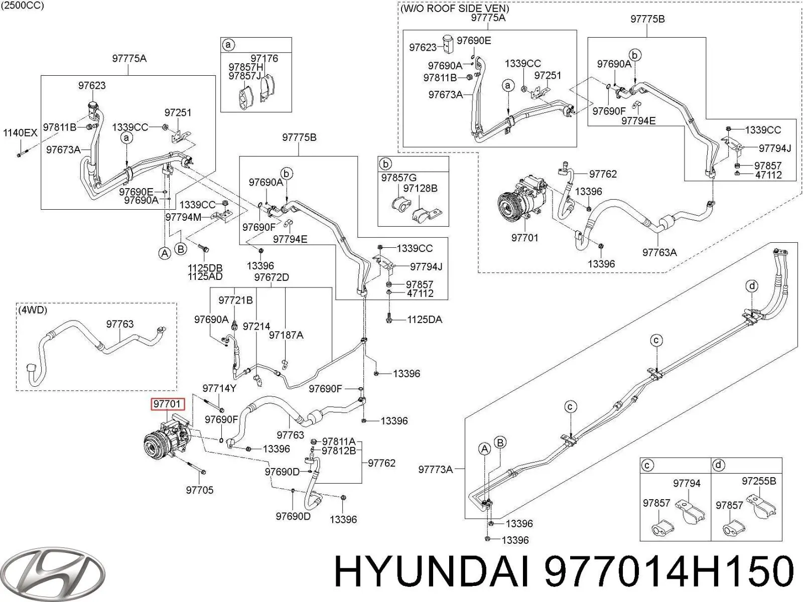 Купить 977014H150 Hyundai/Kia Компрессор климатической установки