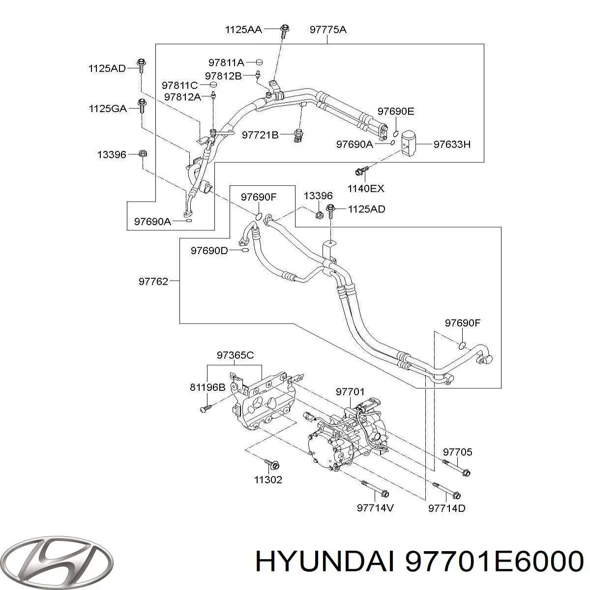Купить 97701E6000 Hyundai/Kia Компрессор климатической установки