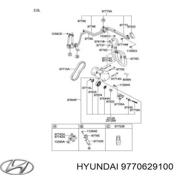 Ролик натяжителя приводного ремня Hyundai/Kia 9770629100
