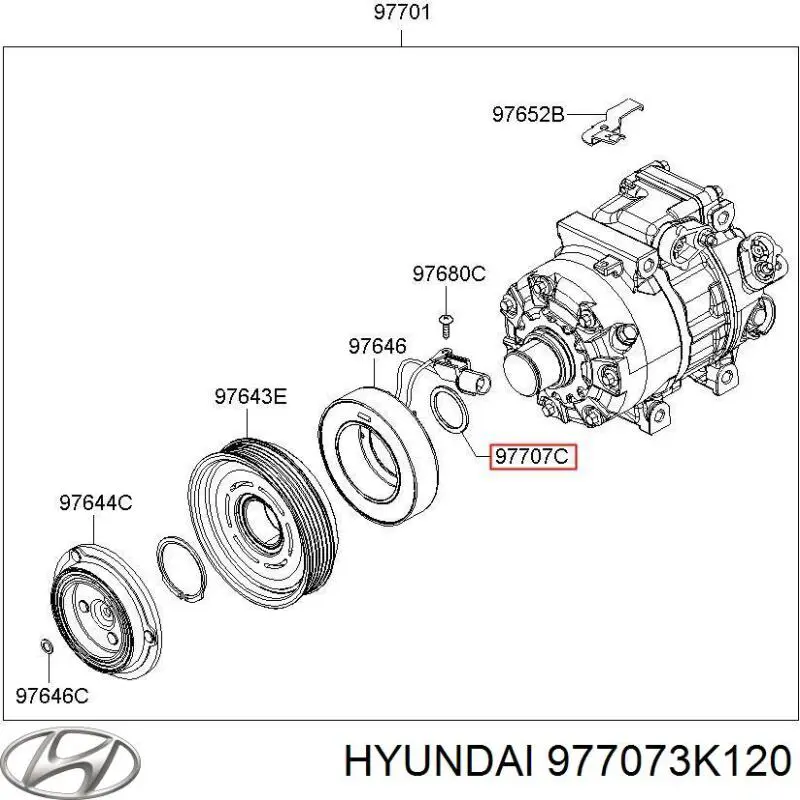 977073K120 Hyundai/Kia bucim do compressor de aparelho de ar condicionado