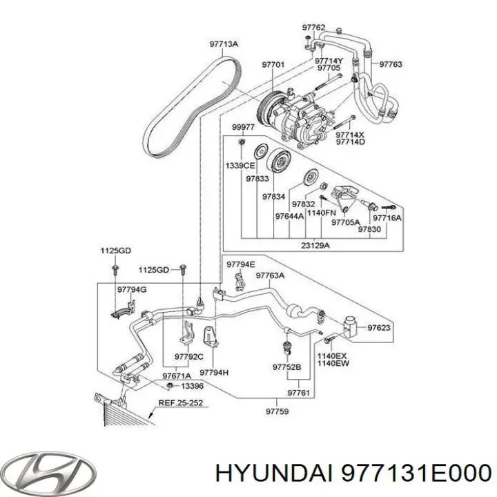 Ремінь приводний, агрегатів 977131E000 Hyundai/Kia