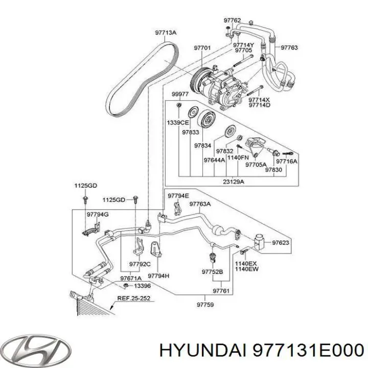 Correa trapezoidal 977131E000 Hyundai/Kia