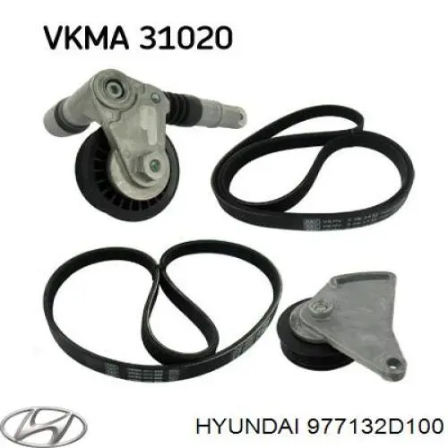 Купить 977132D100 Hyundai/Kia Ремень генератора