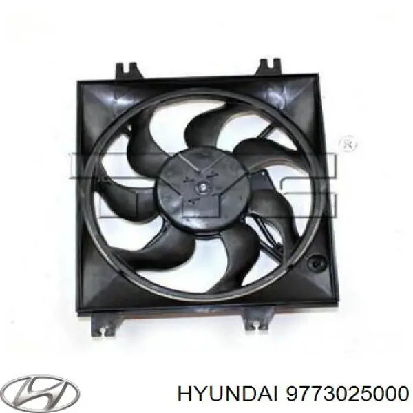 Электровентилятор кондиционера в сборе (мотор+крыльчатка) на Hyundai Accent LC