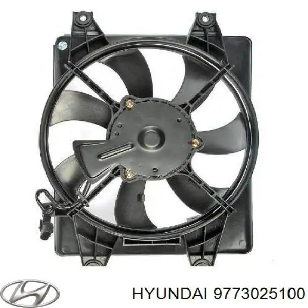 9773025100 Hyundai/Kia диффузор радиатора кондиционера, в сборе с крыльчаткой и мотором