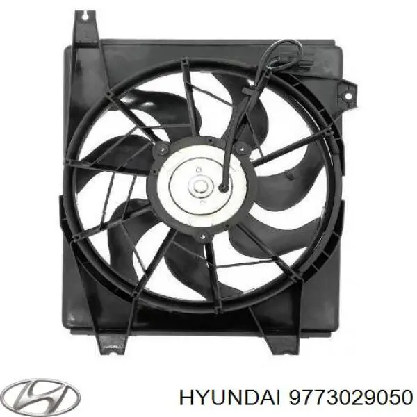 Диффузор радиатора кондиционера, в сборе с крыльчаткой и мотором на Hyundai Elantra 