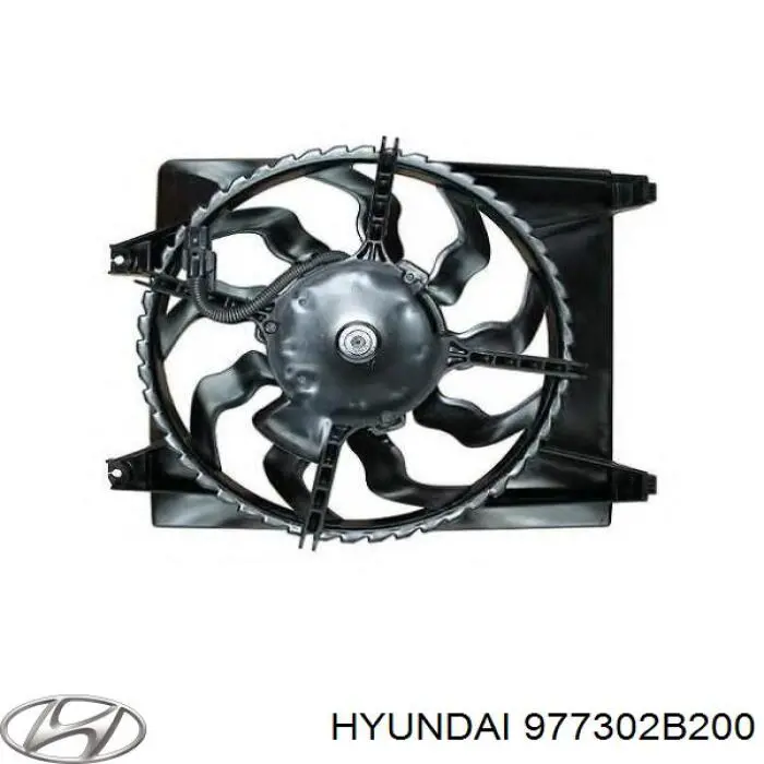 977302B200 Hyundai/Kia Диффузор радиатора кондиционера, в сборе с крыльчаткой и мотором