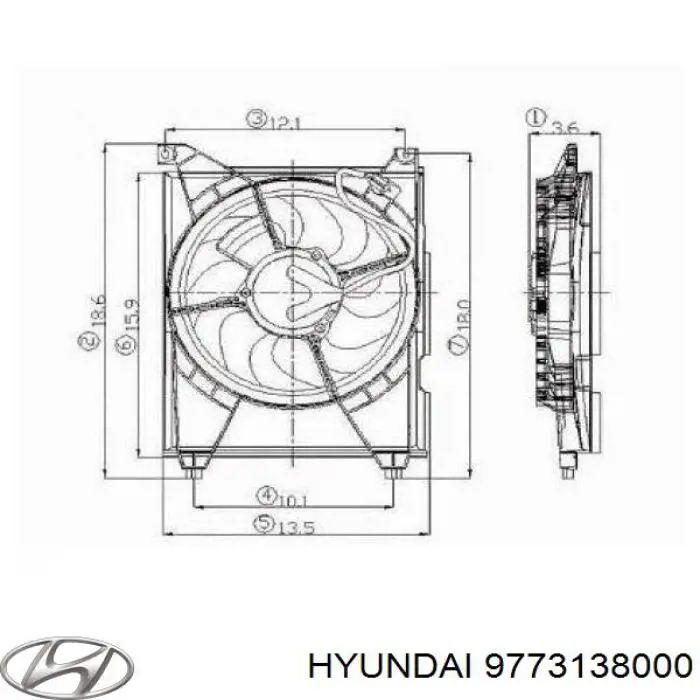 Электровентилятор кондиционера в сборе (мотор+крыльчатка) Hyundai/Kia 9773138000 цена, от 38.01 USD