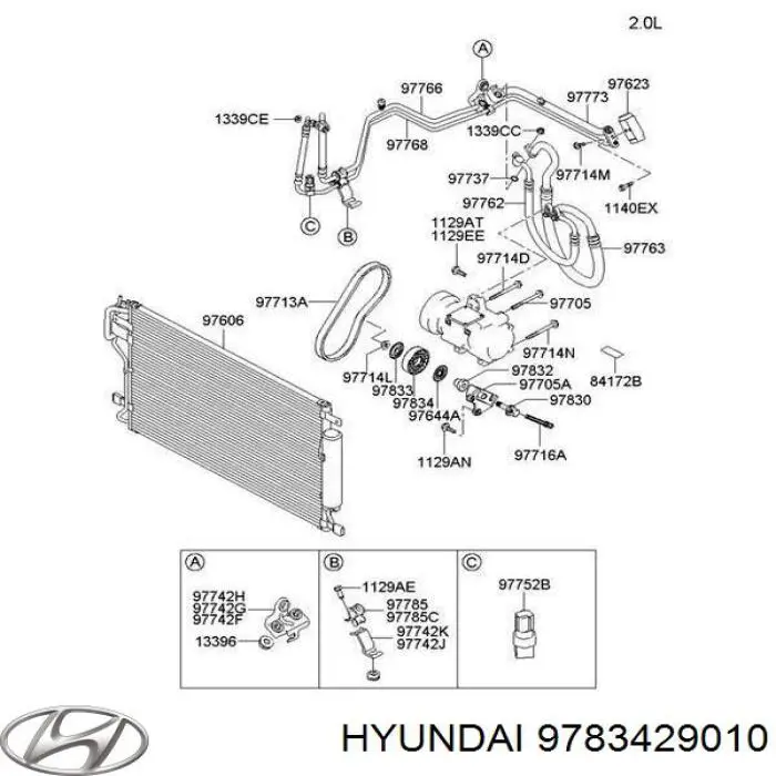 Rolo de reguladora de tensão da correia de transmissão 9783429010 Hyundai/Kia