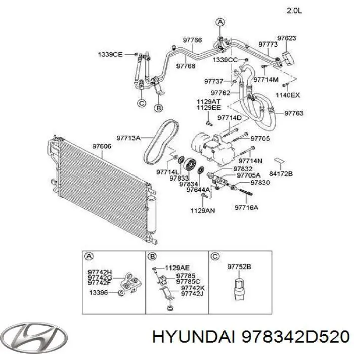 Rolo de reguladora de tensão da correia de transmissão Hyundai/Kia 978342D520 preço, a partir de 35,65 USD