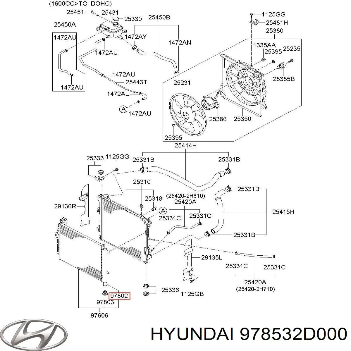 Купить 978532D000 Hyundai/Kia Осушитель кондиционера