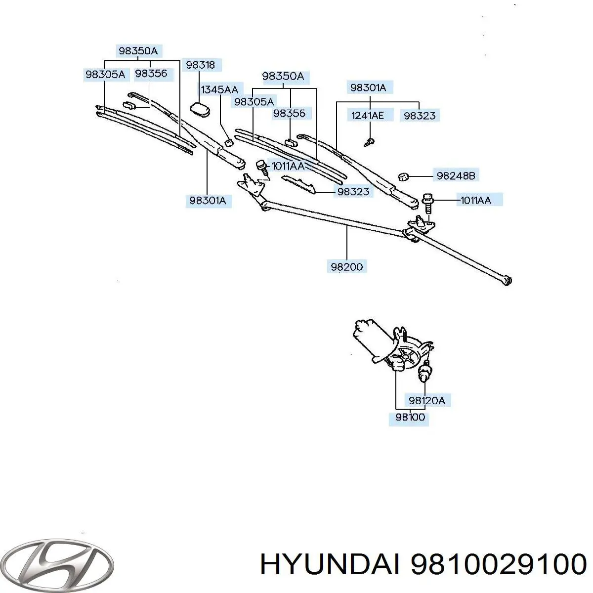 Мотор трапеции стеклоочистителя Hyundai/Kia 9810029100 цена, от  