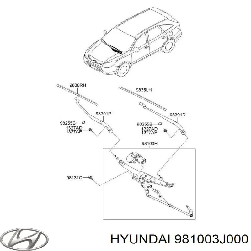 Trapézio de limpador pára-brisas para Hyundai Veracruz 