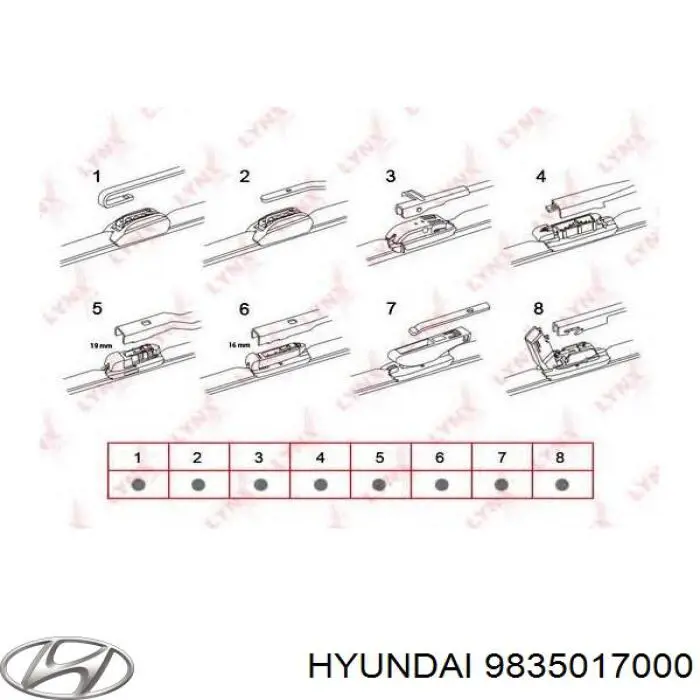 Щетка стеклоочистителя лобового стекла, водительская Hyundai/Kia S9835017000 цена, от 6.74 USD