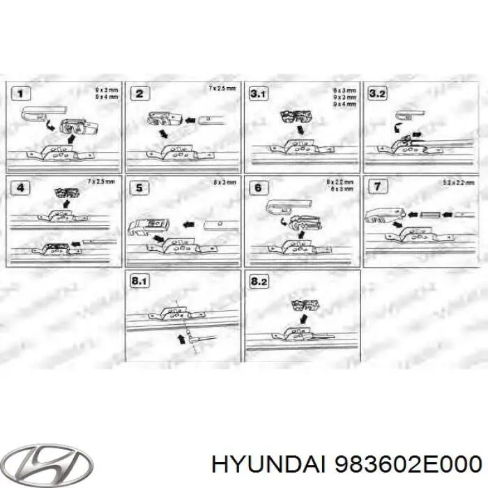Щетка-дворник лобового стекла, пассажирская Hyundai/Kia 983602E000 цена, от 6.21 USD