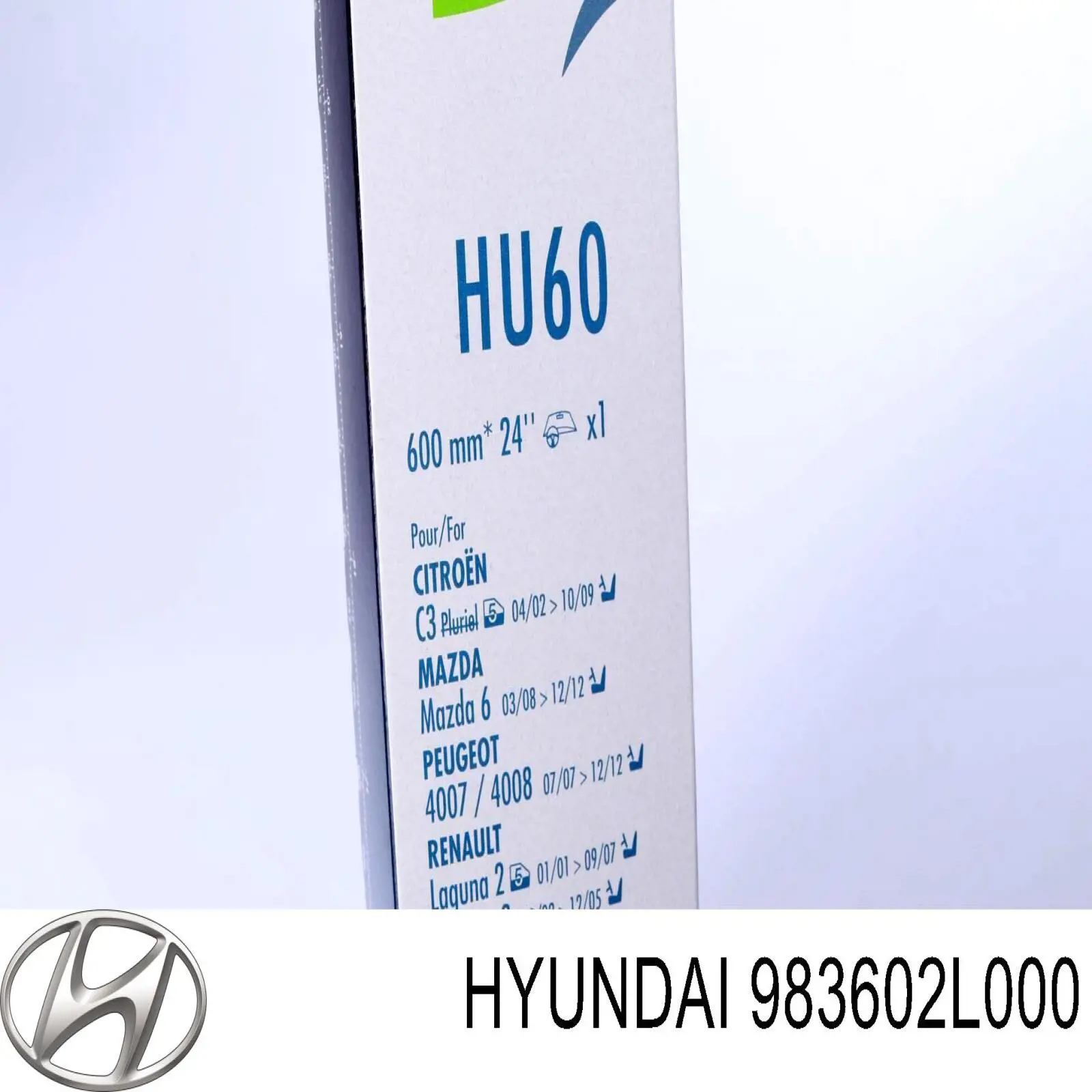 Щетка-дворник лобового стекла пассажирская 983602L000 Hyundai/Kia