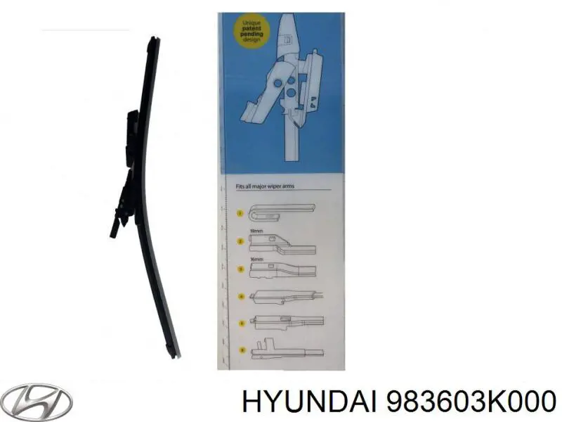 Щетка-дворник лобового стекла пассажирская Hyundai/Kia 983603K000