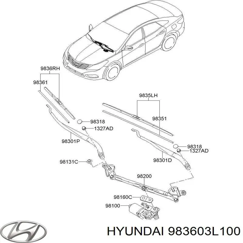 Щетки стеклоочистителя 983603L100 Hyundai/Kia