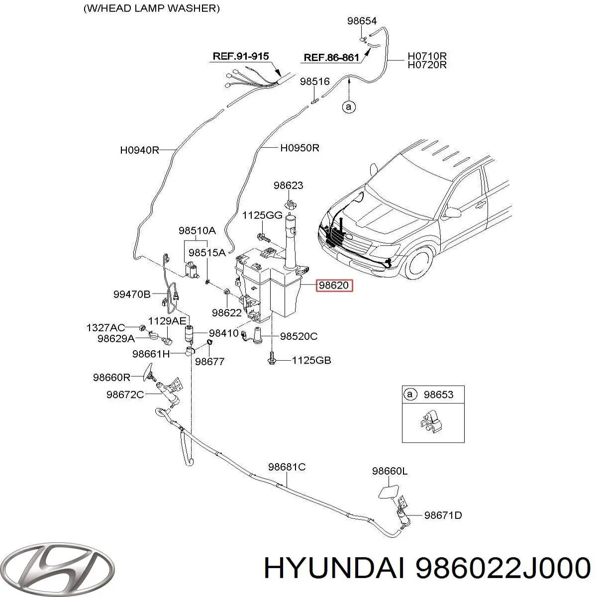 986022J000 Hyundai/Kia бачок омывателя стекла