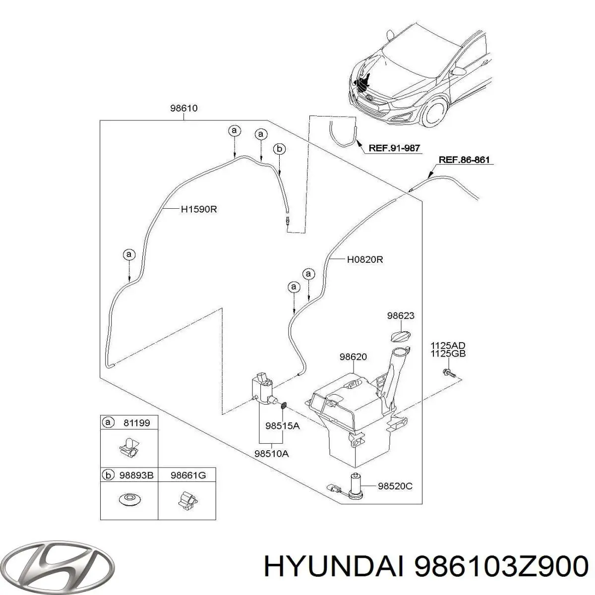 Бачок омывателя 986103Z900 Hyundai/Kia