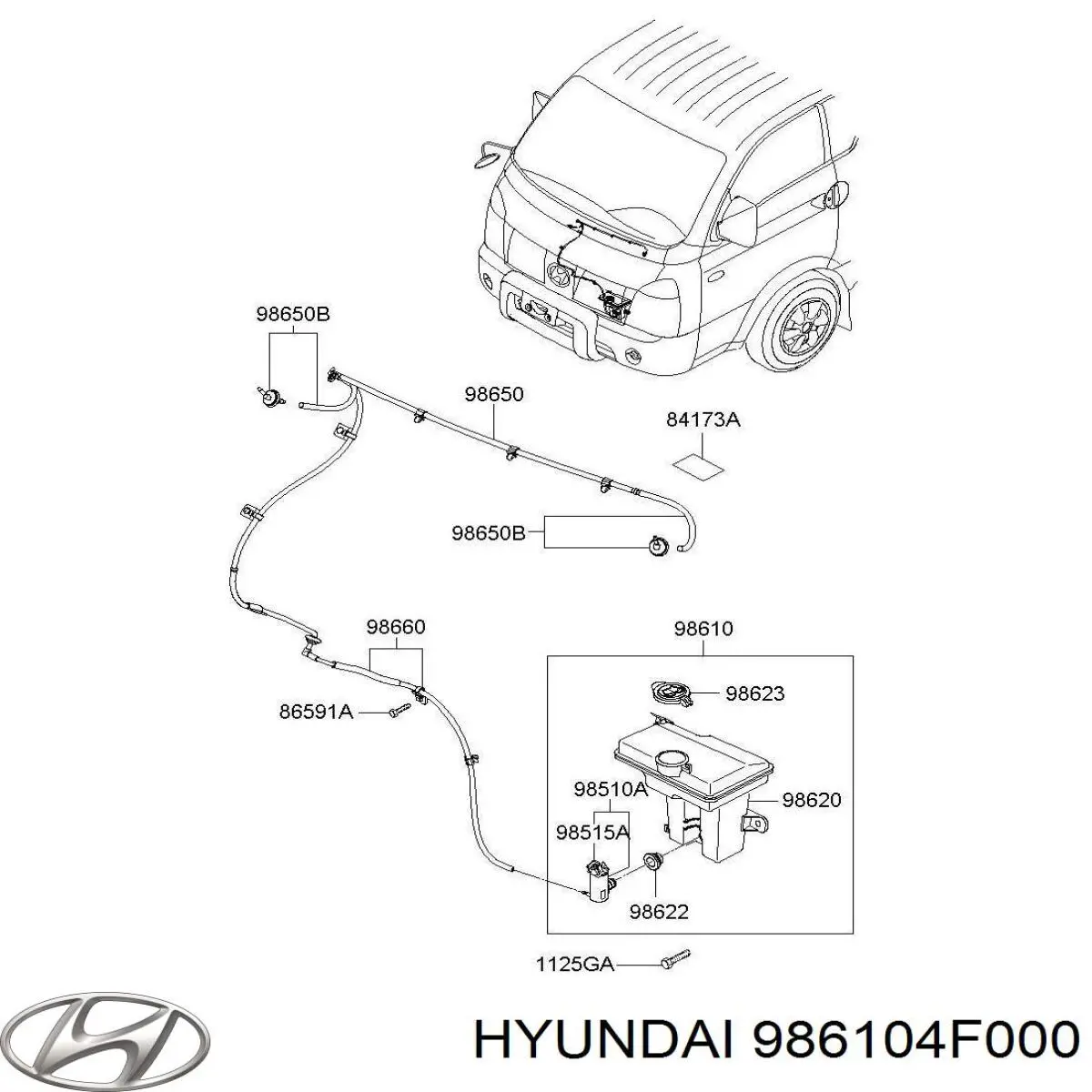 986104F000 Hyundai/Kia бачок омывателя стекла