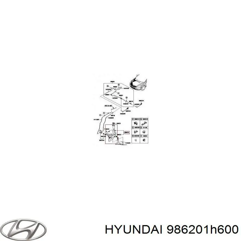 Бачок омывателя стекла Hyundai/Kia 986201H600