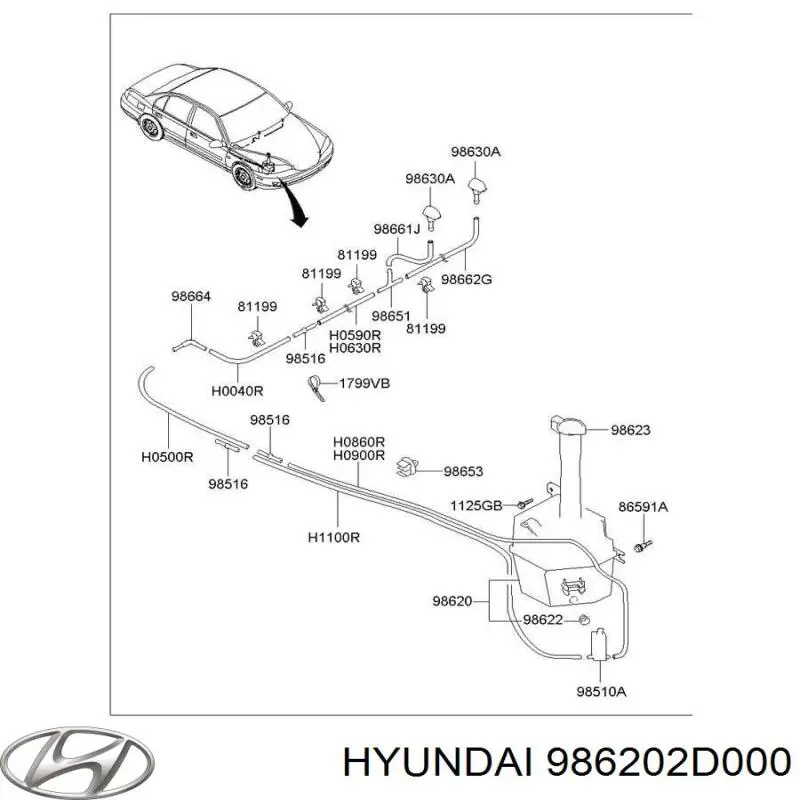 Бачок омывателя лобового стекла Hyundai/Kia 986202D000 цена, от 19.00 USD