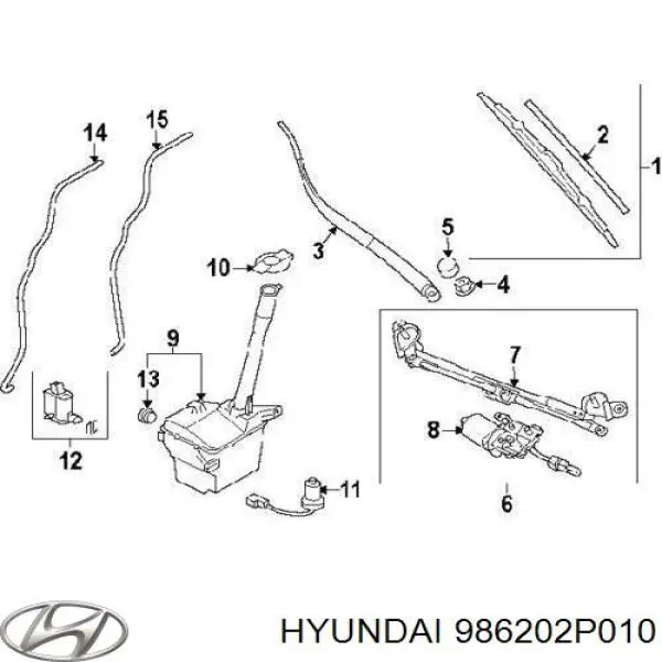 Купить 986202P010 Hyundai/Kia Бачок омывайки