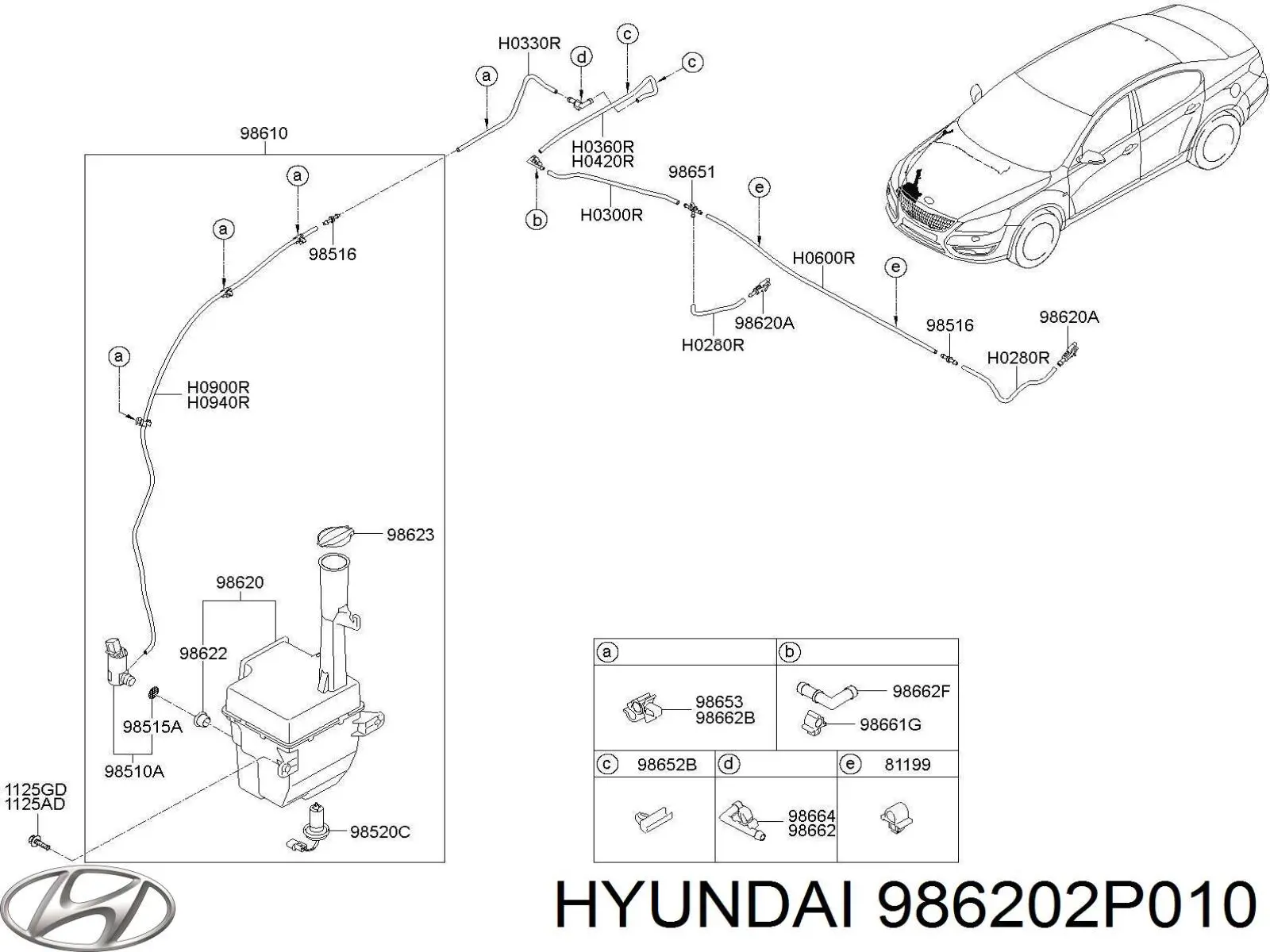 Бачок омывателя 986202P010 Hyundai/Kia