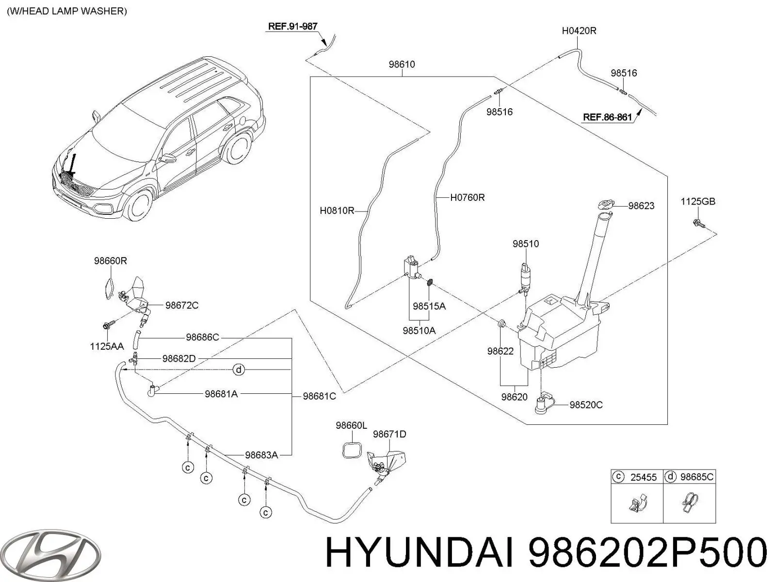 986202P500 Hyundai/Kia бачок омывателя стекла