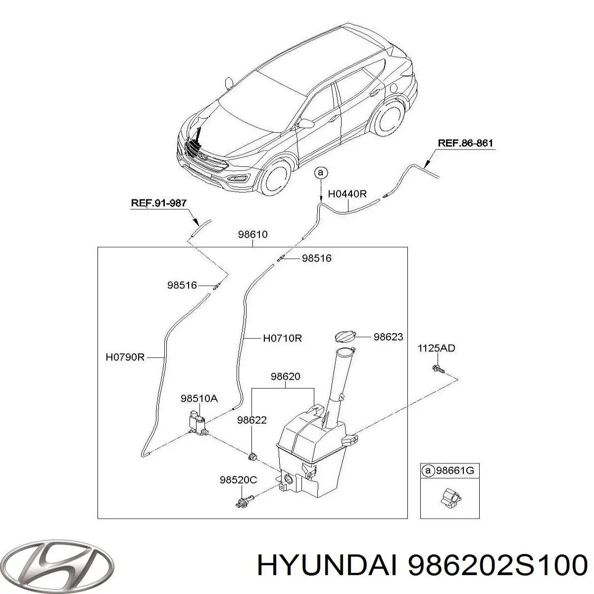 Бачок омывателя лобового стекла Hyundai/Kia 986202S100 цена, от 24.29 USD