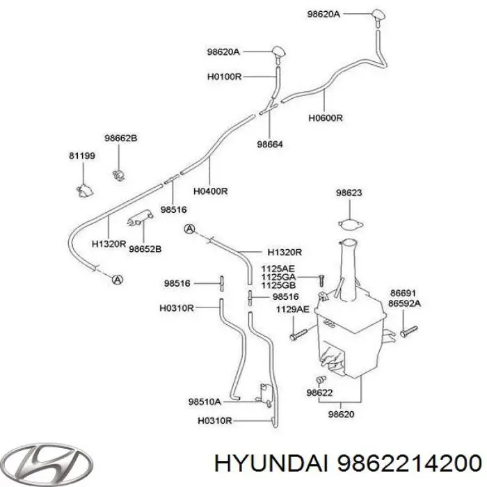 Кольцо уплотнительное насоса омывателя 9862214200 Hyundai/Kia