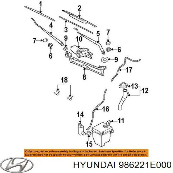 Бачок омывателя 986221E000 Hyundai/Kia