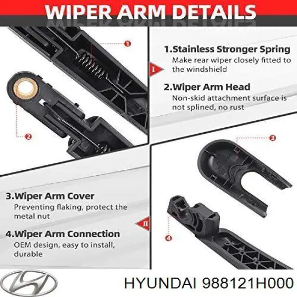 Купить 988121H000 Hyundai/Kia Заглушка гайки крепления поводка заднего дворника