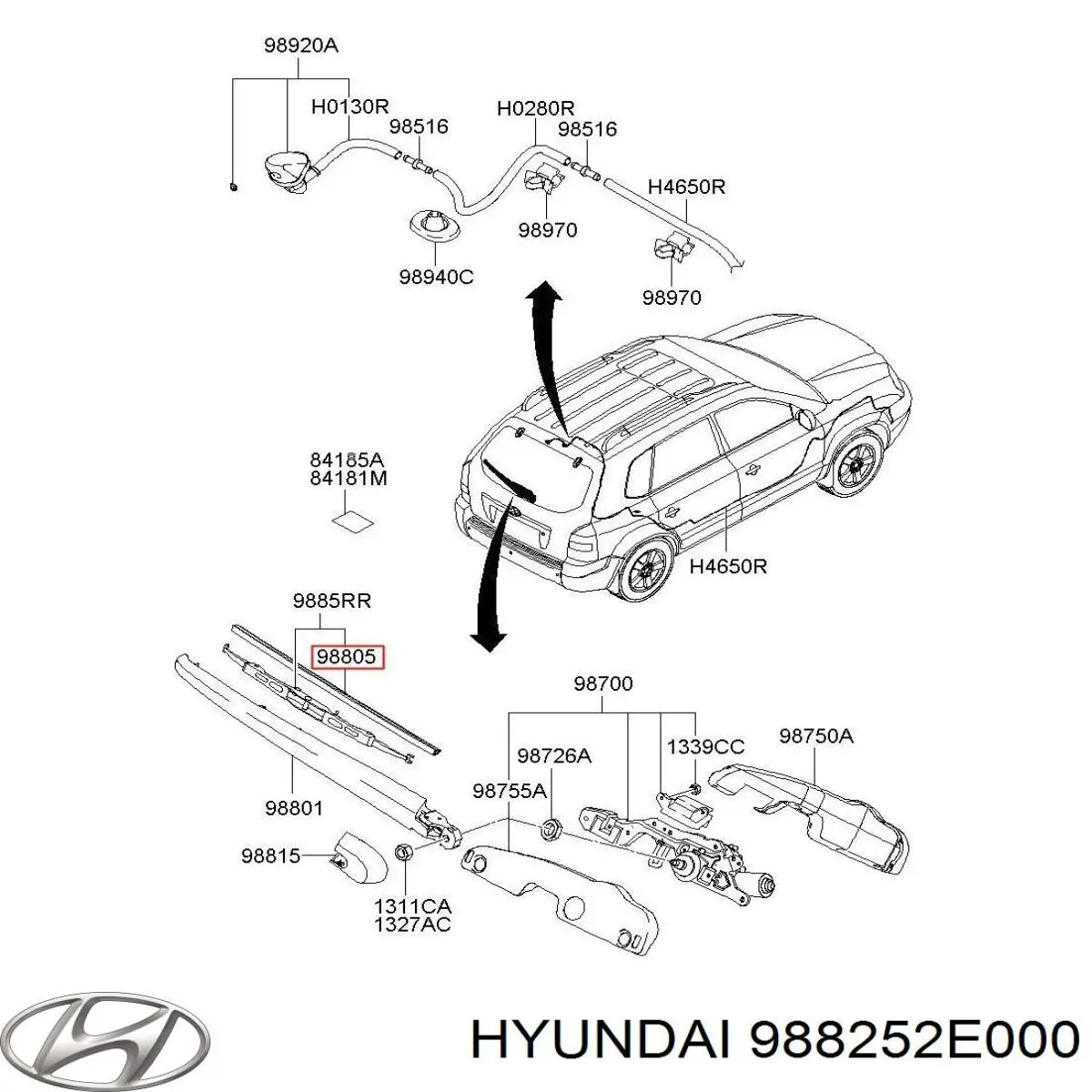 Резинка щетки стеклоочистителя заднего стекла Hyundai/Kia 988252E000 цена, от 8.97 USD