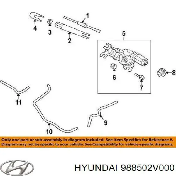 дворник заднего стекла Hyundai/Kia 988502V000 цена, от 15.94 USD