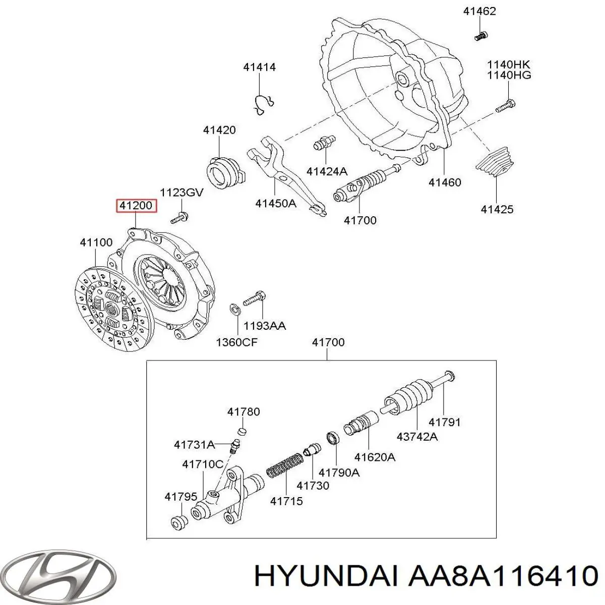 AA8A116410 Hyundai/Kia корзина сцепления