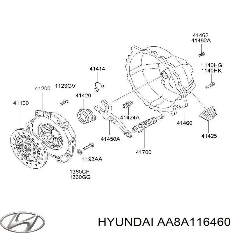 AA8A116460 Hyundai/Kia диск сцепления