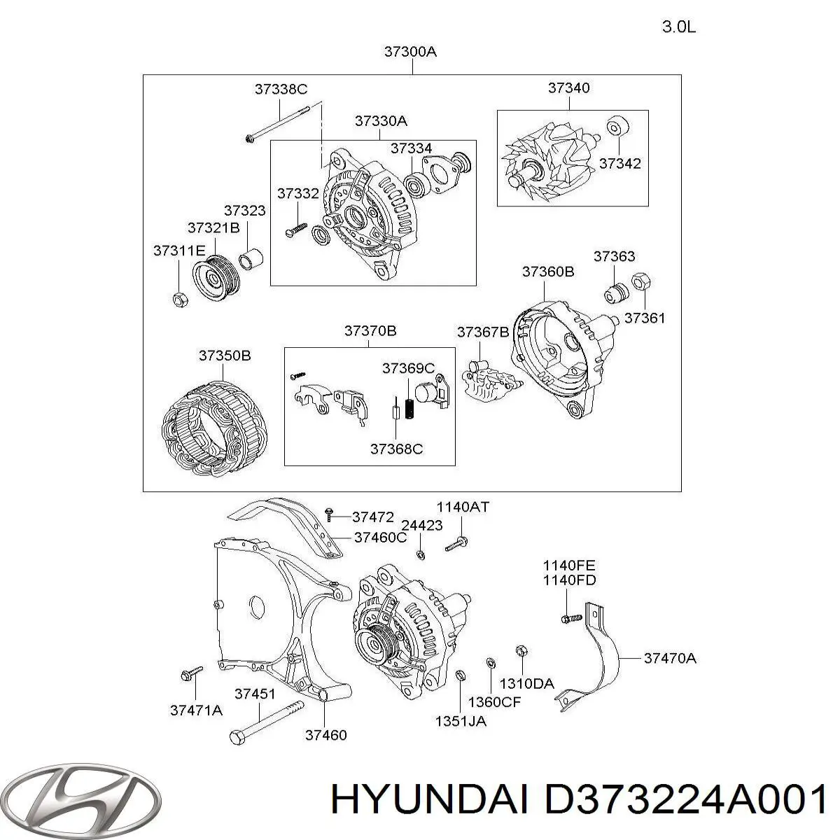 D373224A001 Hyundai/Kia шкив генератора