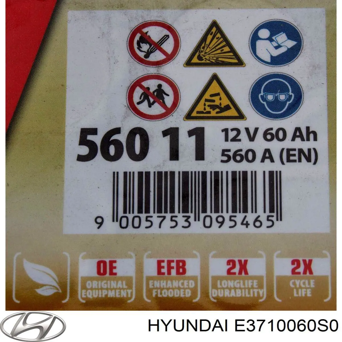 Аккумулятор E3710060S0 Hyundai/Kia