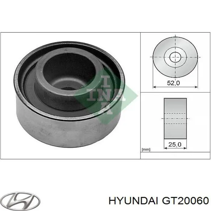 Паразитный ролик ГРМ GT20060 Hyundai/Kia