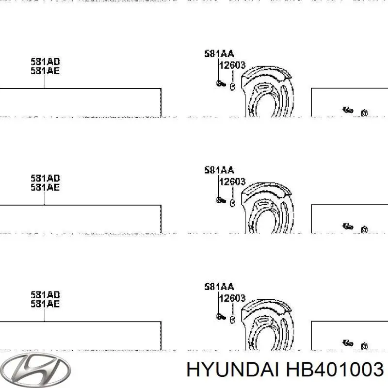 HB401001 Hyundai/Kia Суппорт тормозной, передний, левый