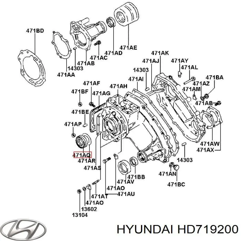 HD719200 Hyundai/Kia bucim da caixa de transferência, da árvore primária