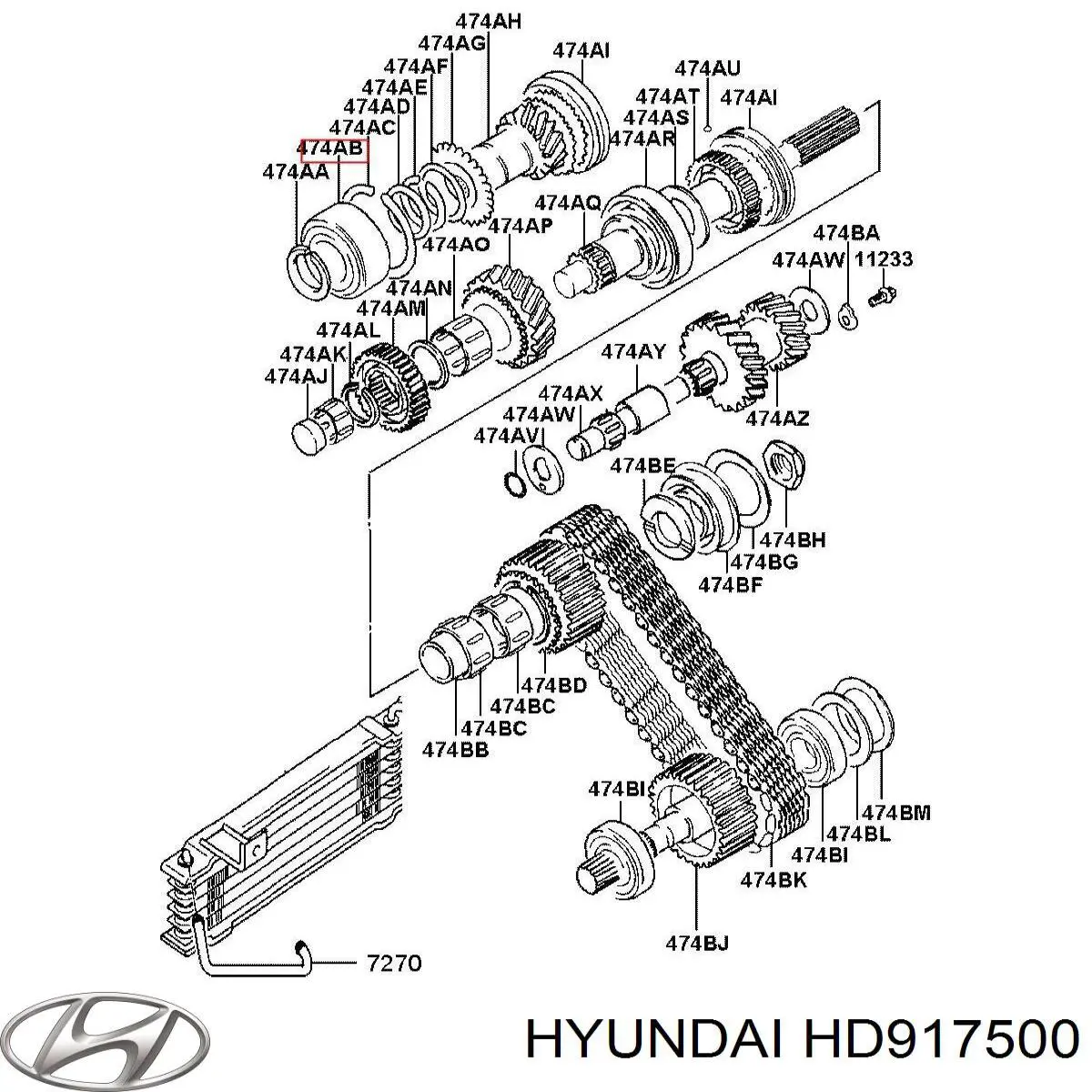 HD917500 Hyundai/Kia подшипник раздаточной коробки, входной шестерни