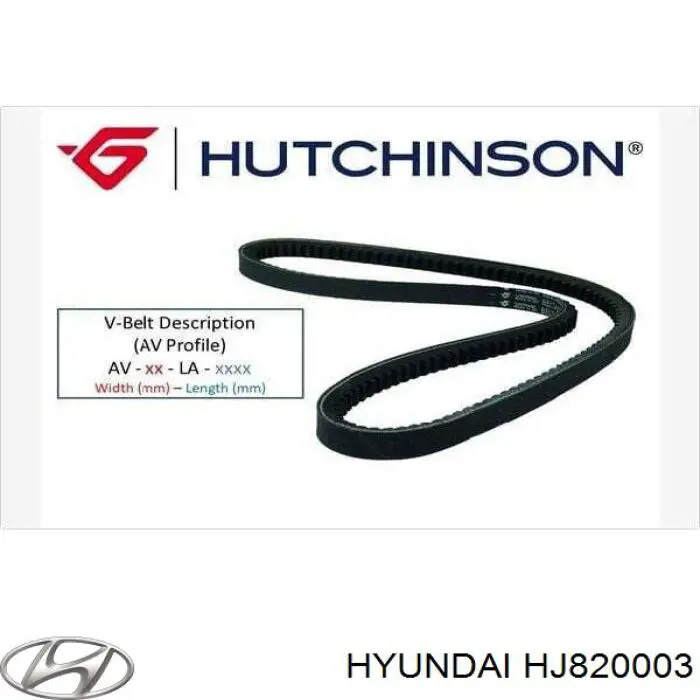 Клиновый ремень Hyundai/Kia HJ820003 цена, от  