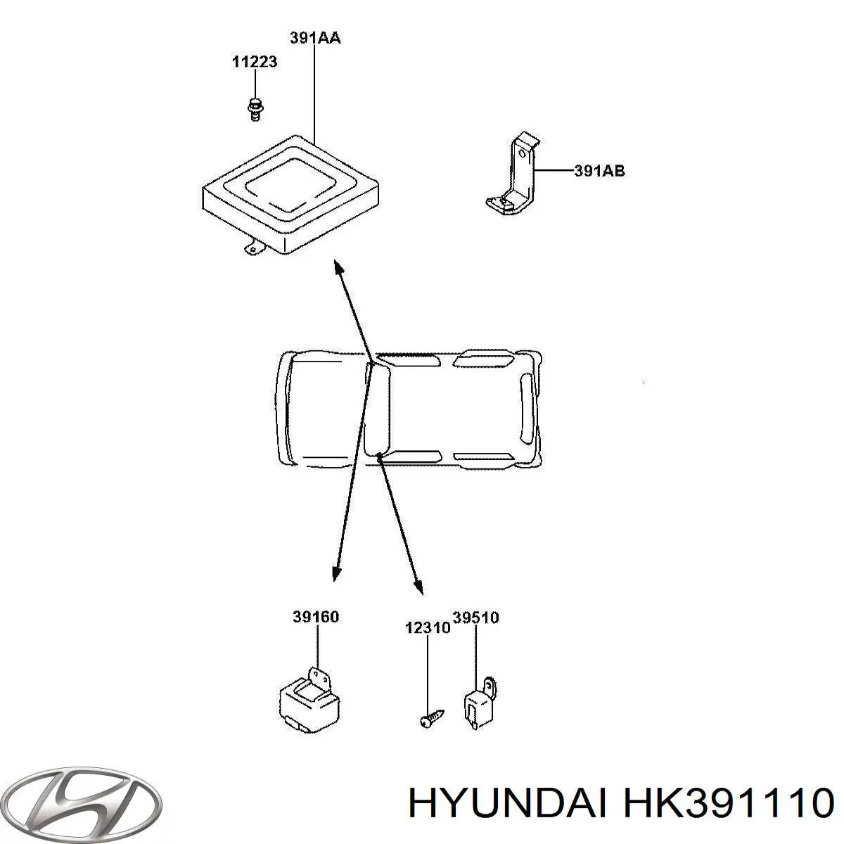 Блок управления двигателем HK391110 Hyundai/Kia