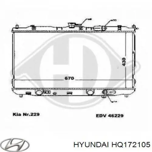 Купить HQ172105 Hyundai/Kia Радиатор водяной