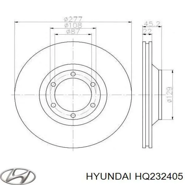 Передние тормозные диски HQ232405 Hyundai/Kia